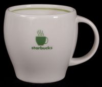 Starbucks Barista Abbey Green & White Espresso Coffee Mug 8oz